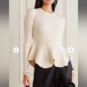 Proenza Schouler Knit Ribbed Peplum Sweater